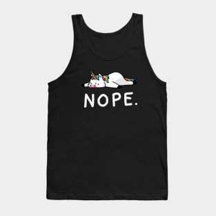 Nope Not Today Shirt Funny Lazy Unicorn shirt Tank Top